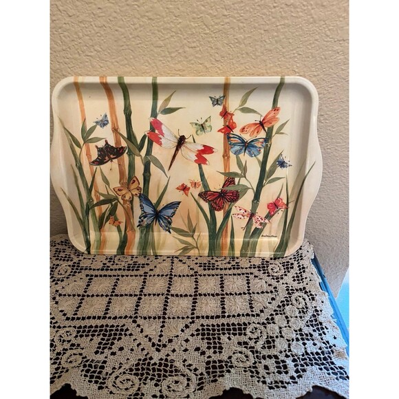 Keller Charles Melamine Butterfly Dragonfly Tray - Picture 1 of 4